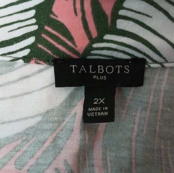 Talbots 2X Tunic Top Tropical Floral Embroidered Pima Cotton Modal Resortwear - Picture 9 of 12